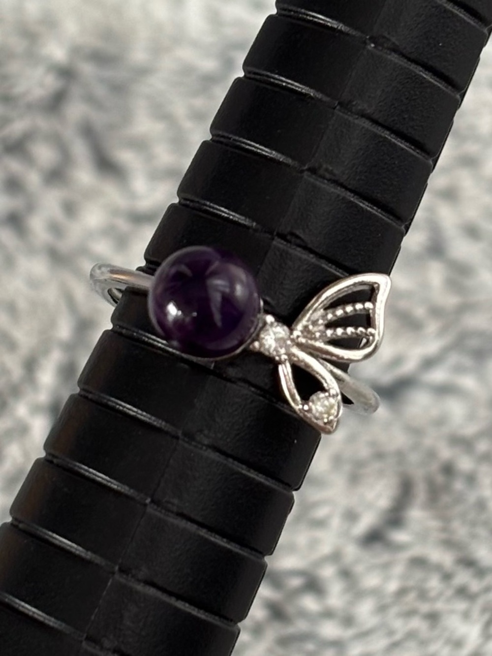 Amethyst set of 4 silver plated rings - Picture 8 of 9